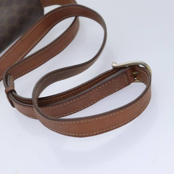 CELINE Macadam Canvas Circle Shoulder Bag Pvc Leather Brown Gold - Picture 9 of 13